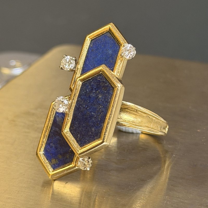 Chaumet lapis lazuli and diamond ring, 18KT gold: Your phone photo