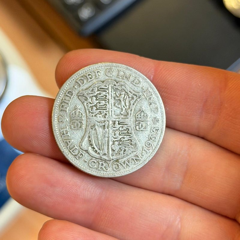 1933 George V silver half crown: Your phone photo